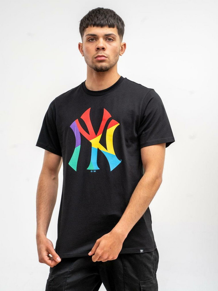Koszulka Z Krótkim Rękawkiem Męska Czarna / Wielokolorowa 47 Brand New York Yankees Echo