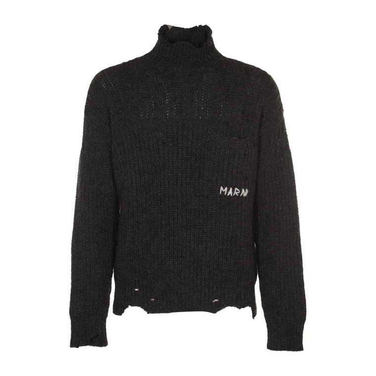 Szara Sweter Turtleneck dla Mężczyzn Marni