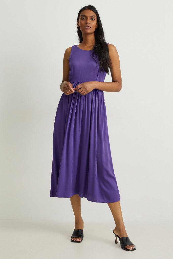 C&A Sukienka fit & flare z linii Basic, Purpurowy, Rozmiar: 40