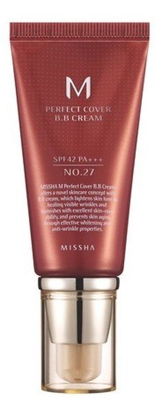 Missha, M Perfect Cover, krem BB z wysoką ochroną UV No.27 Honey Beige, SPF 42, 50 ml