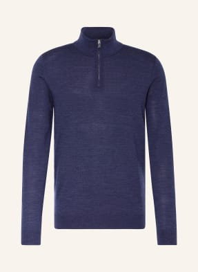 Reiss Sweter Typu Troyer Blackhall Z Wełny Merino blau