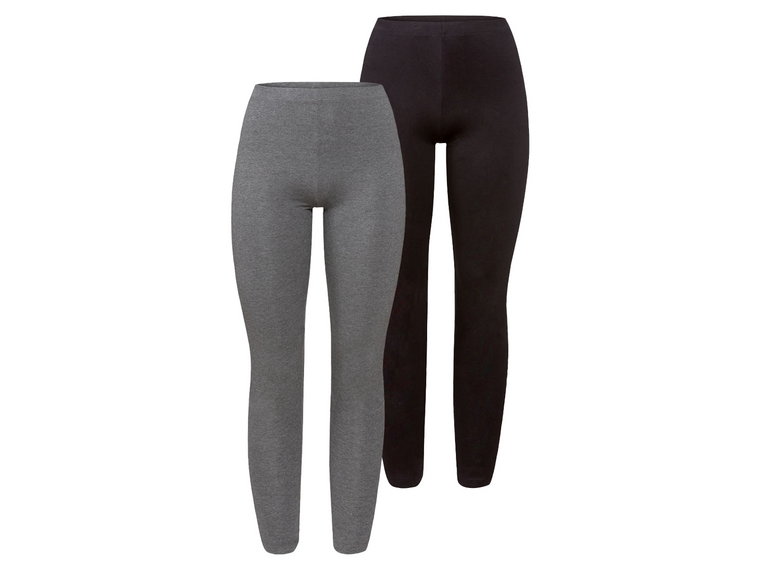 esmara Legginsy damskie XXL, 2 pary (3XL (56/58), Szary/ czarny)