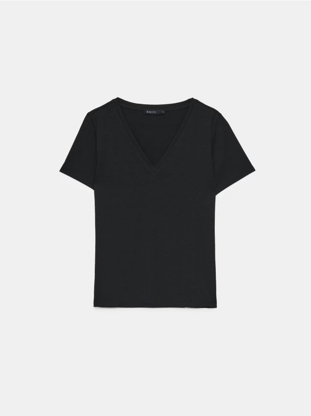 Mohito - T-shirt z dekoltem V - czarny
