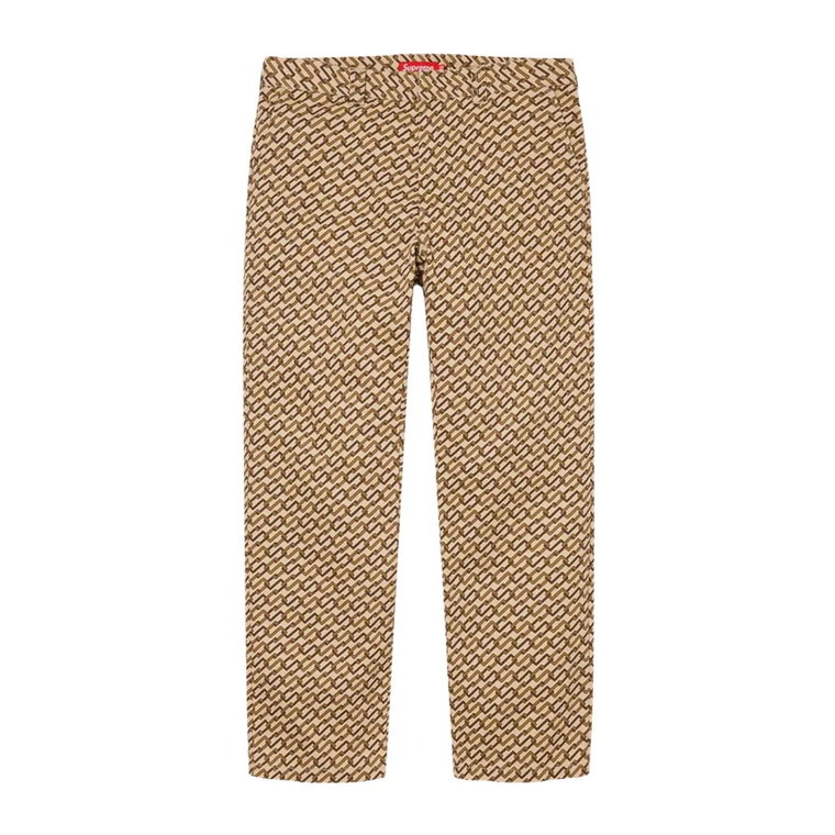 Limitowana edycja Spodnie Robocze Khaki Monogram Supreme