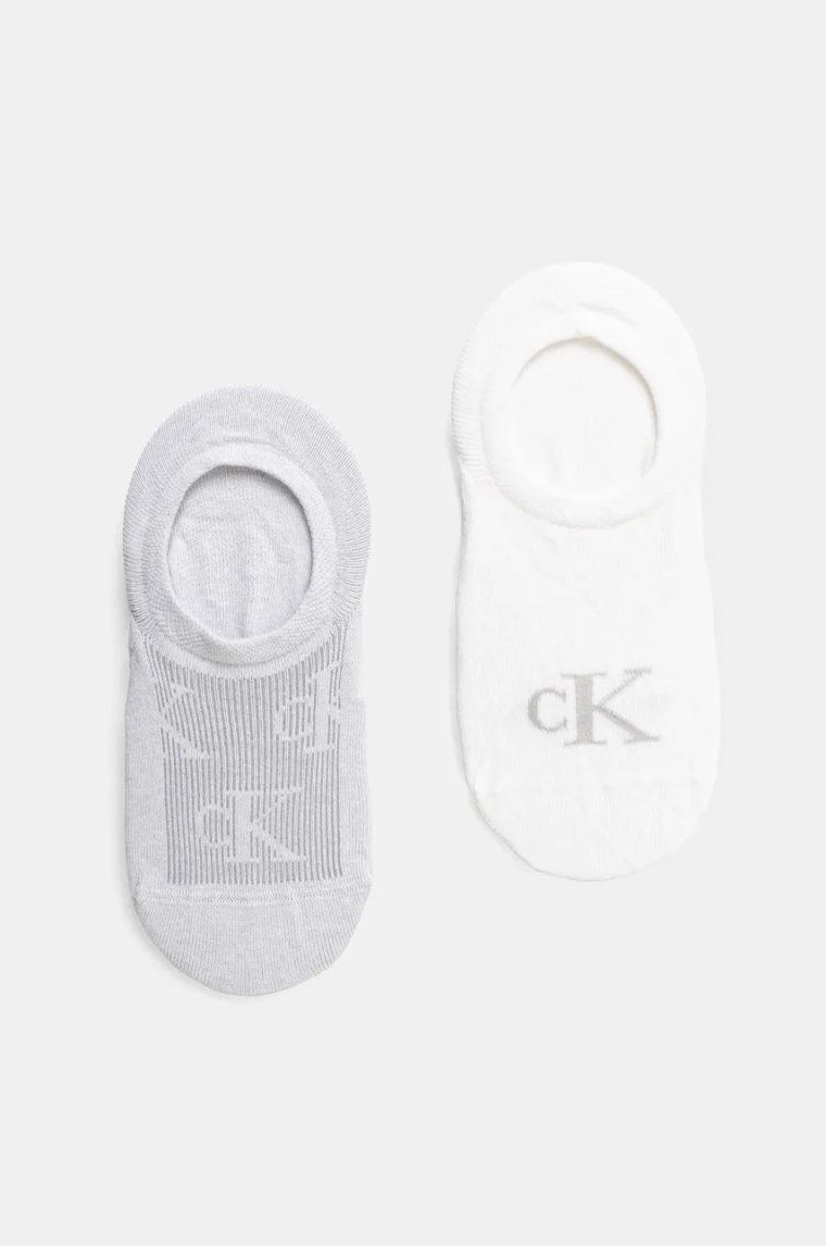 Calvin Klein Jeans skarpetki 2-pack damskie kolor szary 701231402