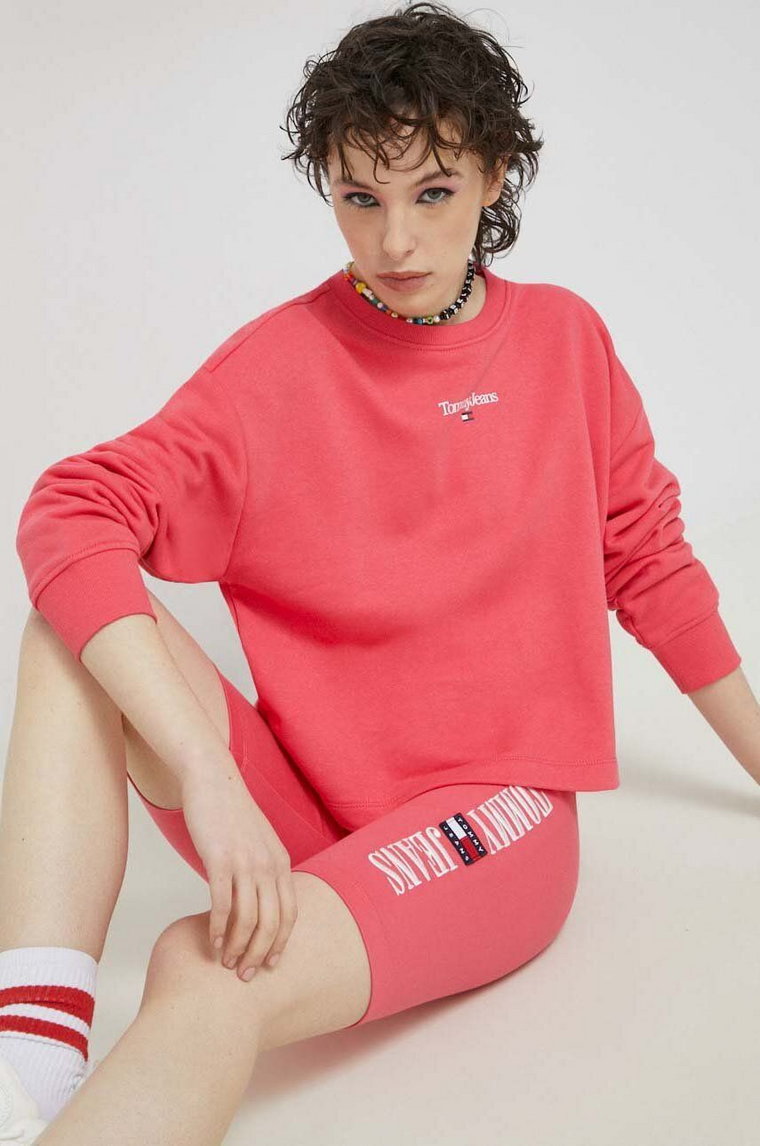 Tommy Jeans bluza damska kolor różowy z nadrukiem