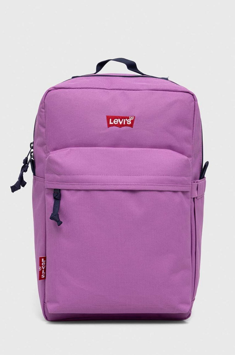 Levi's plecak damski kolor fioletowy duży gładki