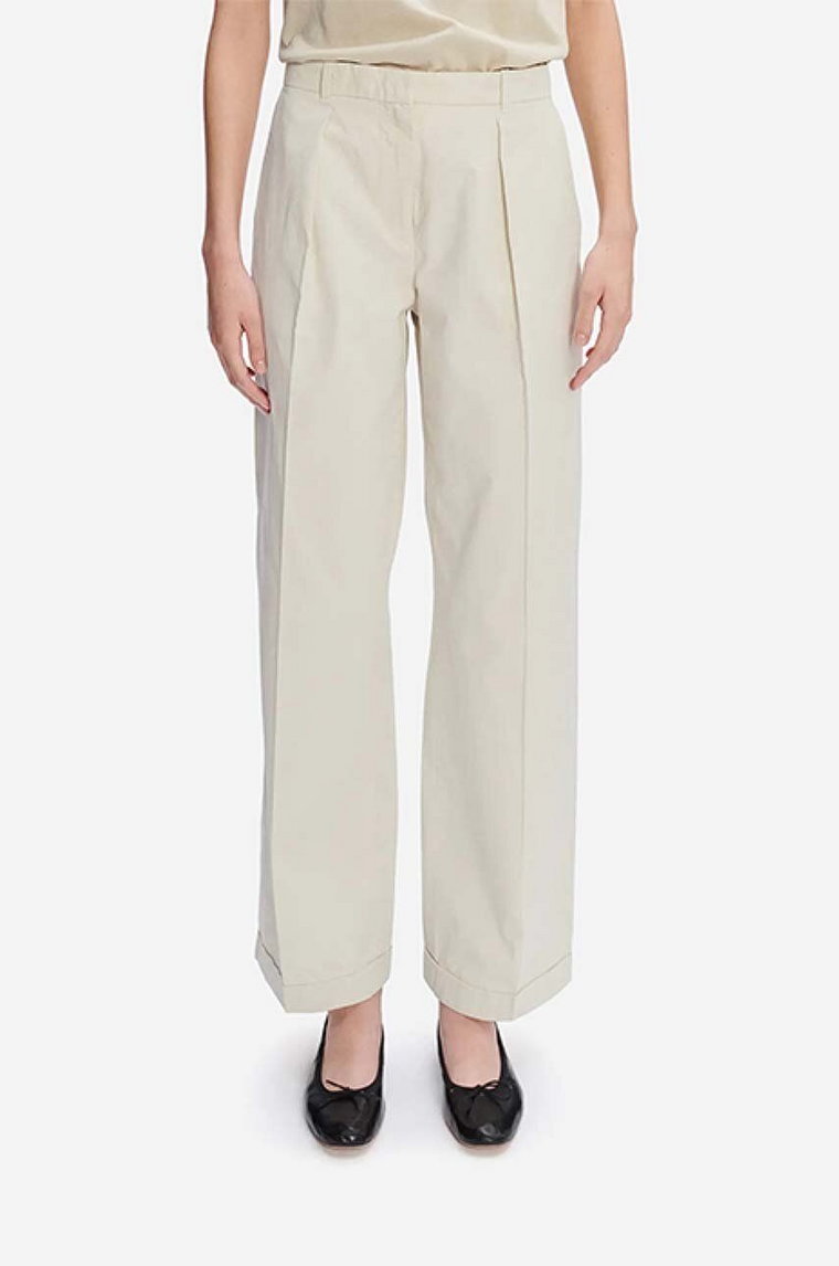 A.P.C. spodnie bawełniane Grand Pantal Camila kolor beżowy proste medium waist COEPY.F08401-ECRU