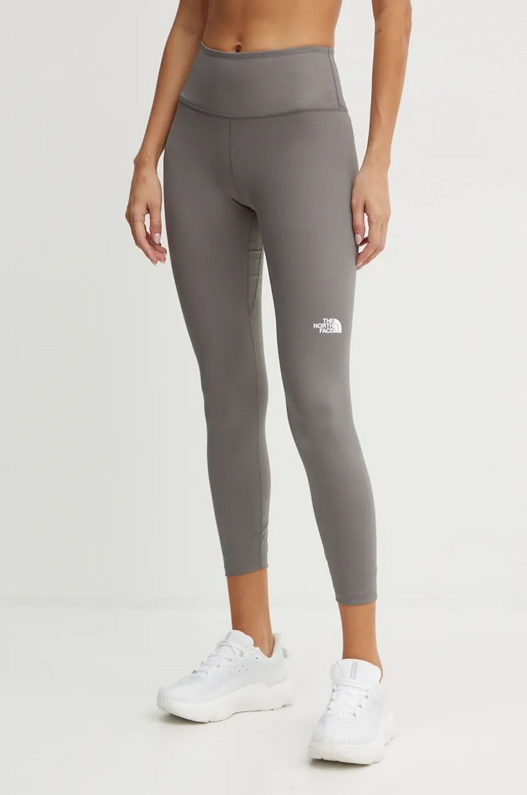 The North Face legginsy sportowe Mountain Athletics damskie kolor szary z nadrukiem NF0A89400UZ1