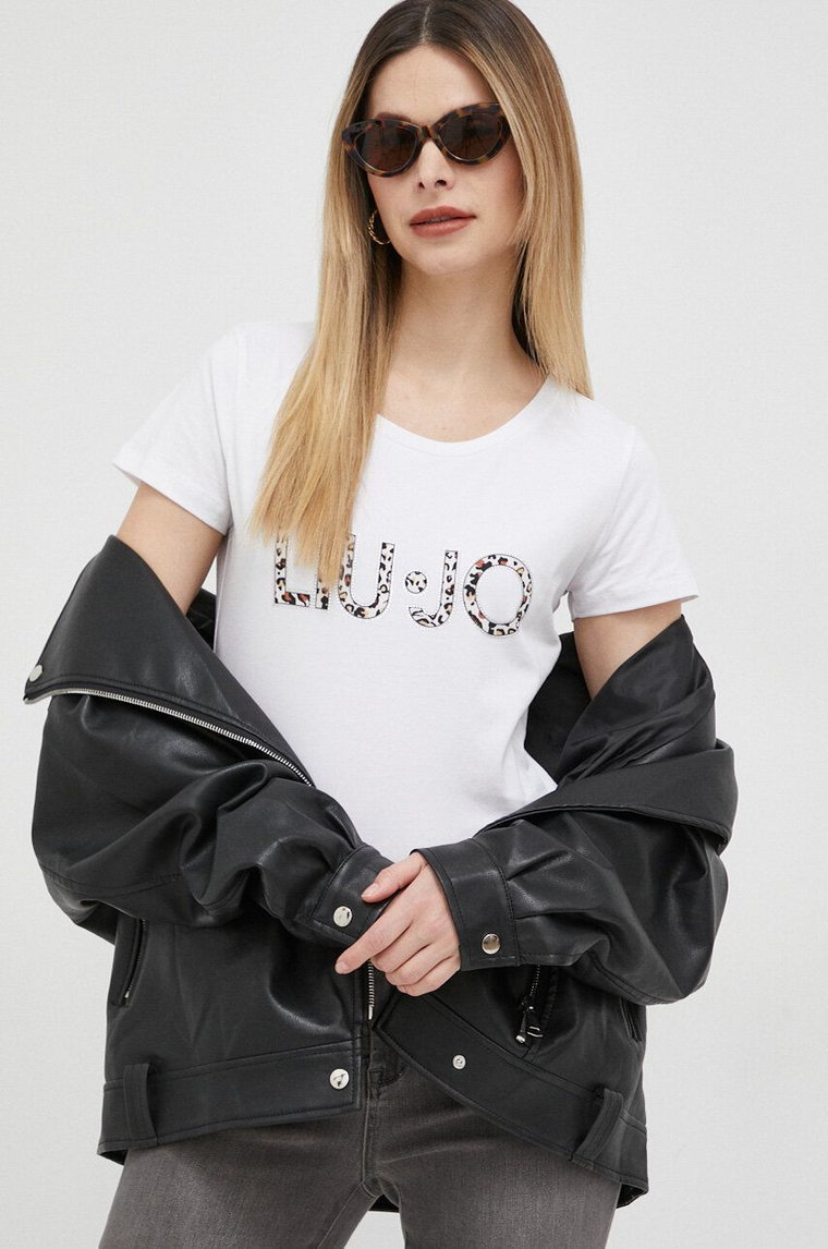 Liu Jo t-shirt damski kolor biały