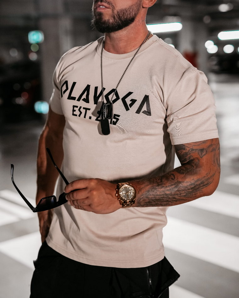 T-shirt męski OLAVOGA GRECOS MEN beż