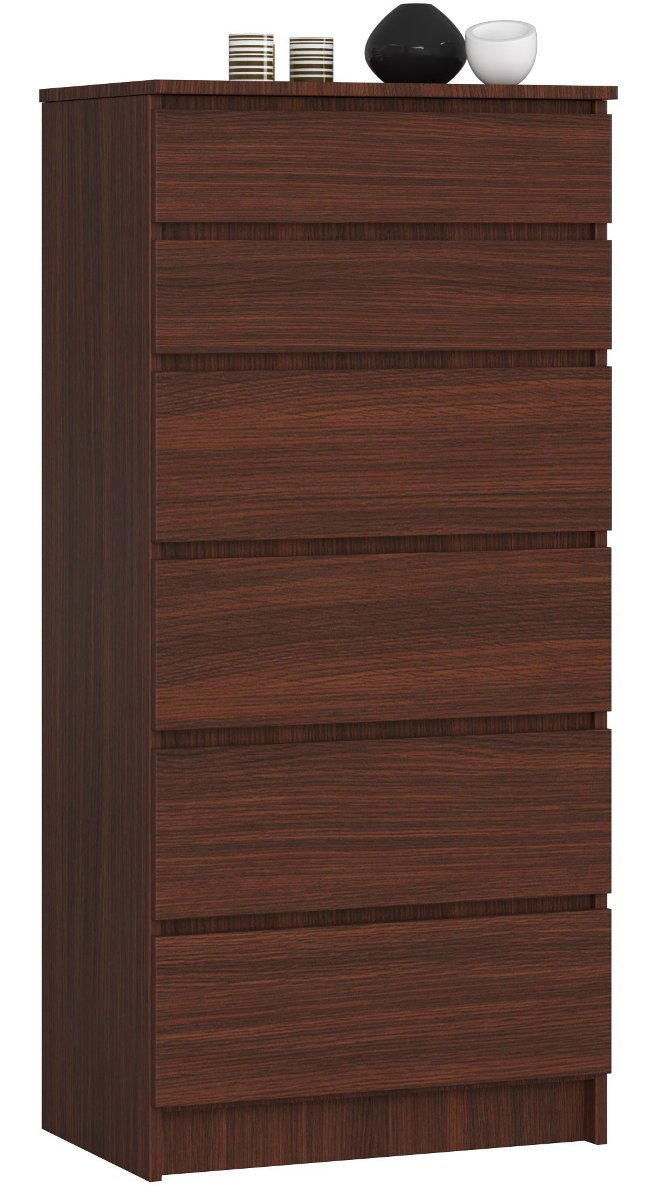 Komoda do salonu wysoka K 60 cm 6 szuflad - Wenge