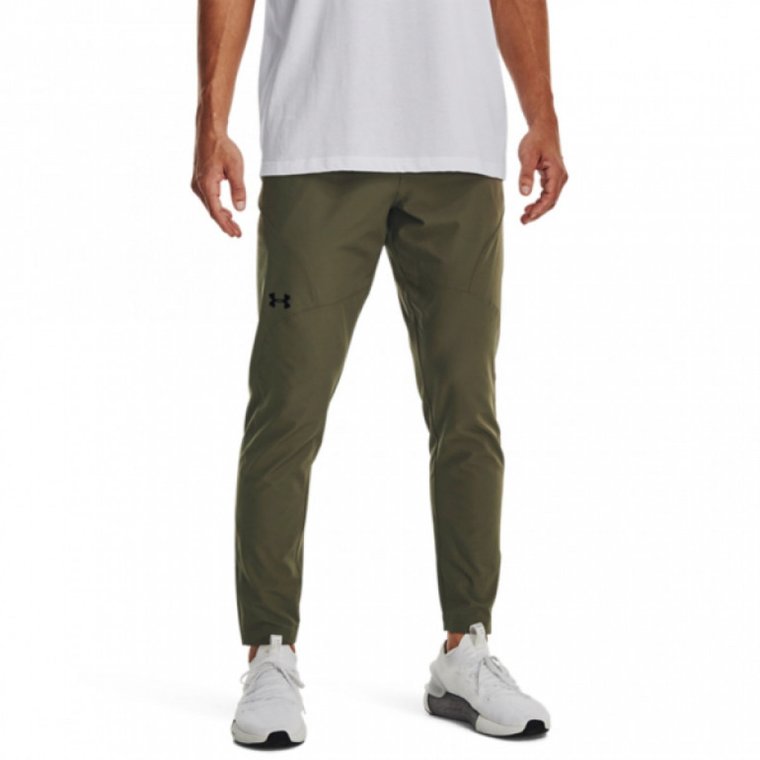 Męskie spodnie treningowe UNDER ARMOUR  UNSTOPPABLE TAPERED PANTS - oliwkowe/khaki