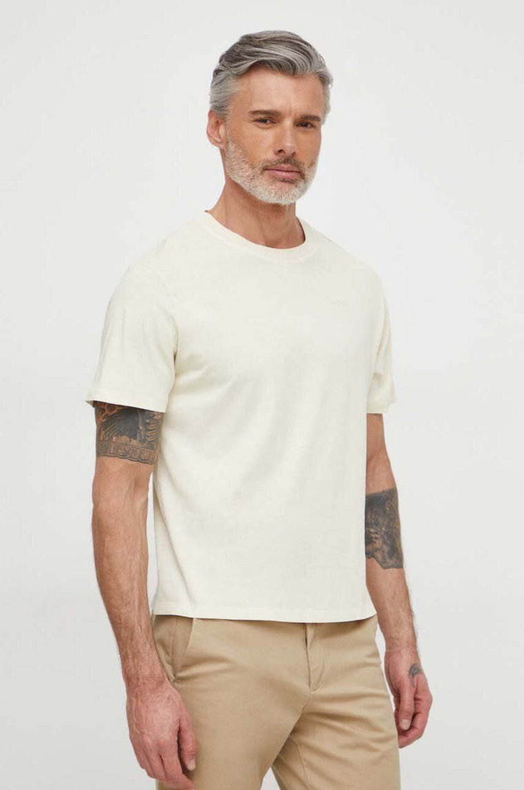 Pepe Jeans t-shirt bawełniany Jacko męski kolor żółty gładki