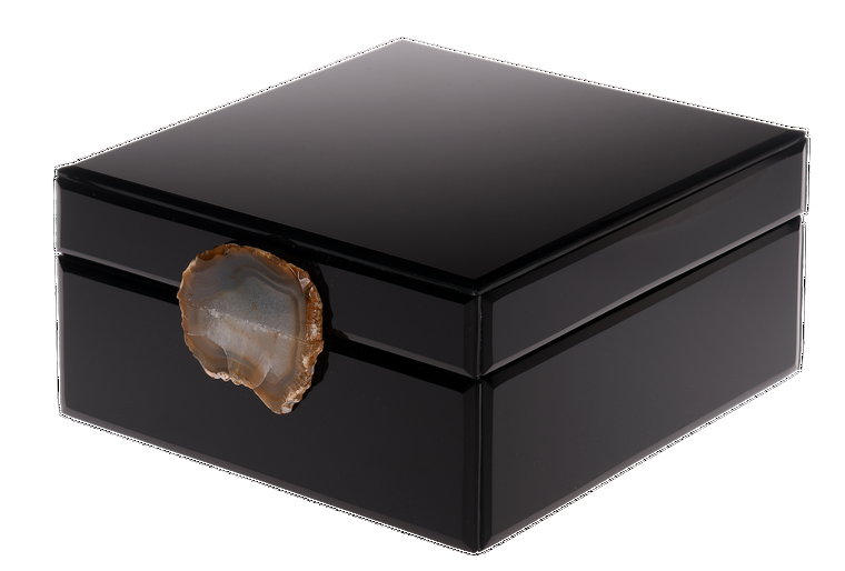 Pudełko ozdobne Cofanetto z uchwytem z agatu 21x21x10cm