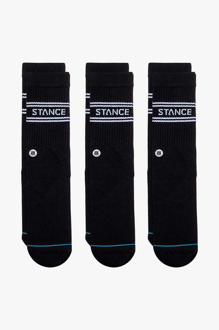 Stance skarpetki Basic 3-pack kolor czarny A556D20SRO-WHT