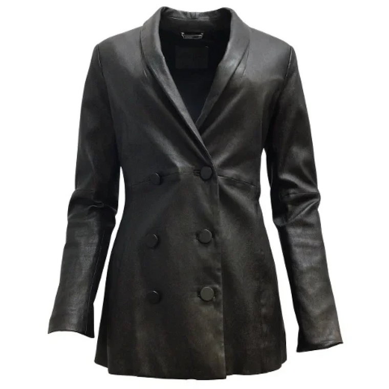 Pre-owned Leather outerwear Armani Pre-owned