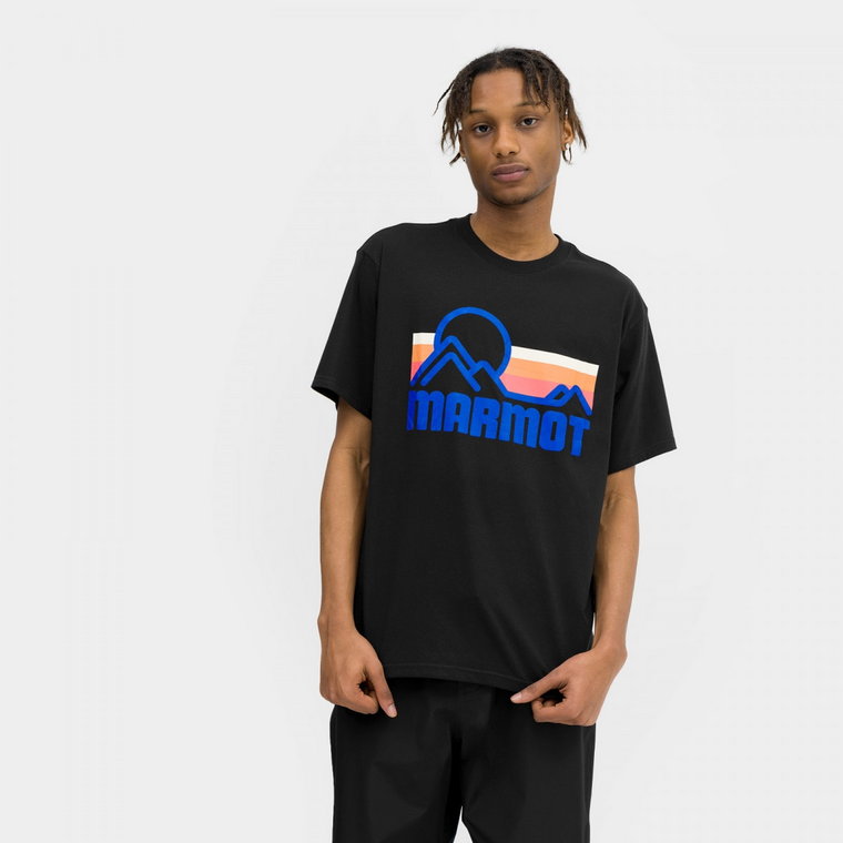 Męski t-shirt z nadrukiem Marmot Coastal - czarny