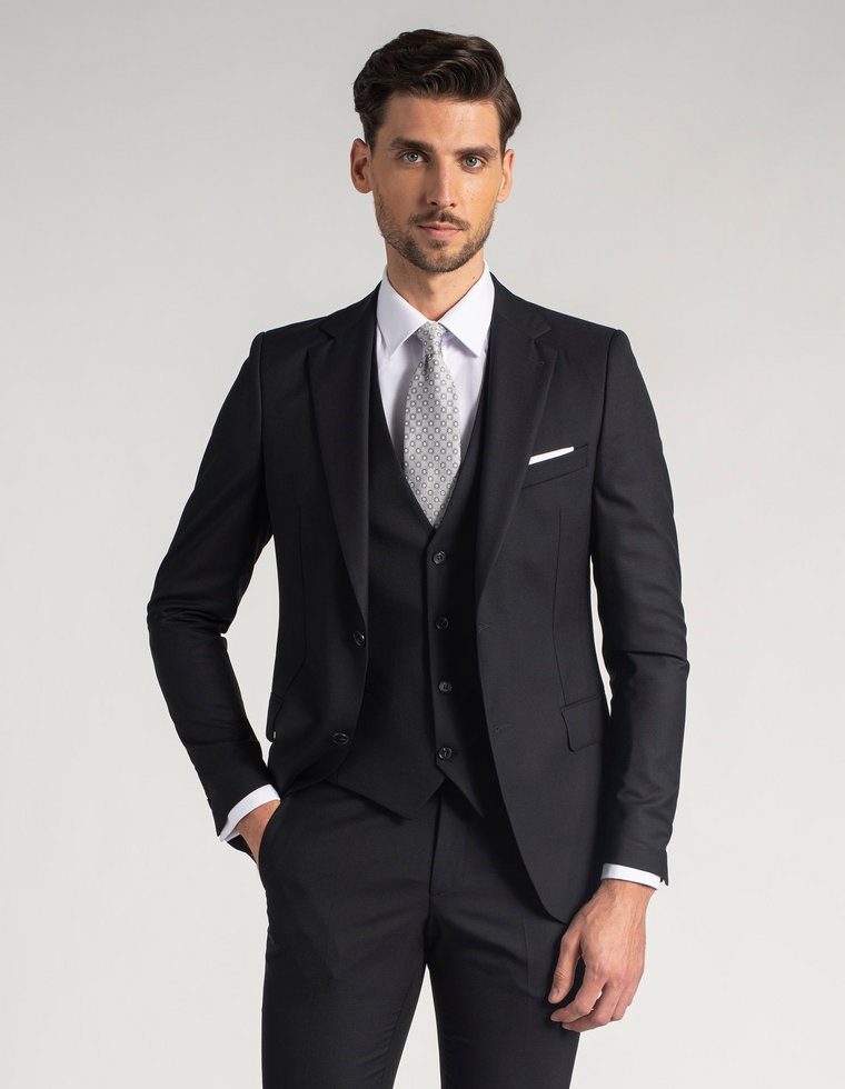 marynarka rosolini granatowy slim fit