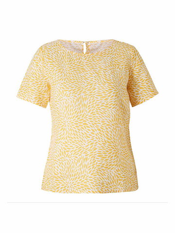 Heine Lniana bluzka w kolorze żółto-białym