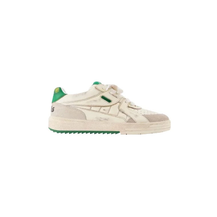 Zielone Skórzane Sneakersy z Zielonymi Szczegółami Palm Angels