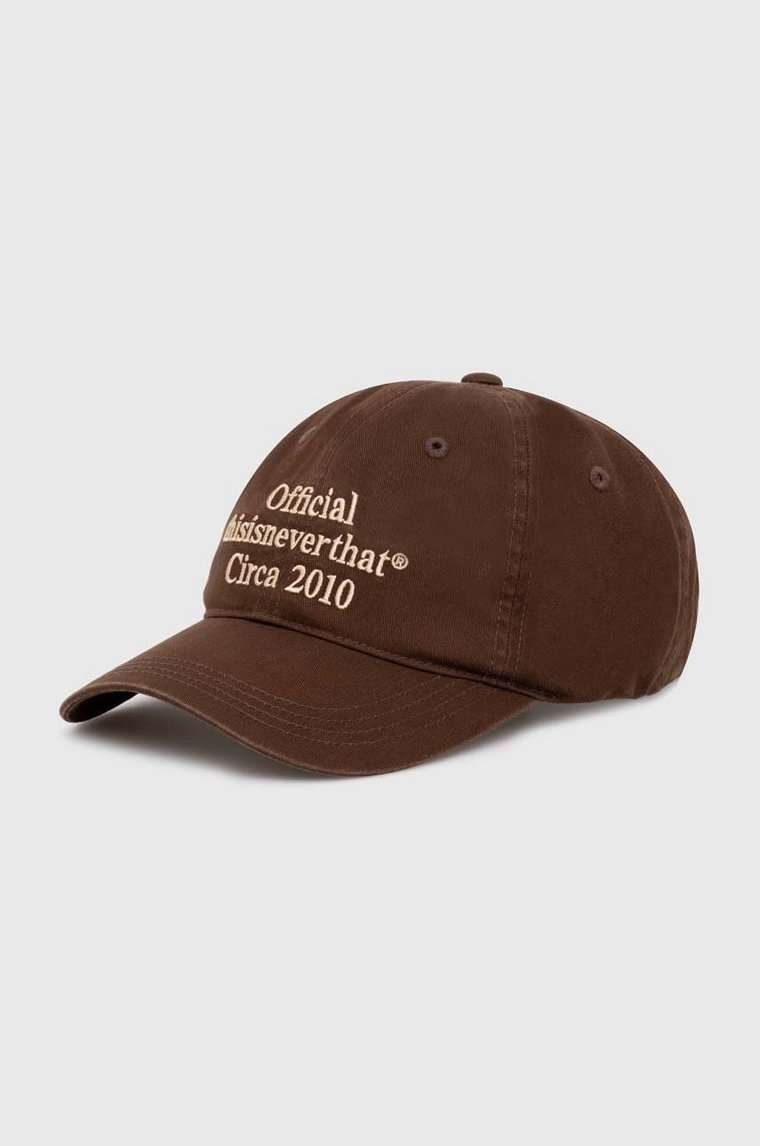 thisisneverthat czapka z daszkiem bawełniana Times Cap kolor brązowy z aplikacją TN240WHWBC04