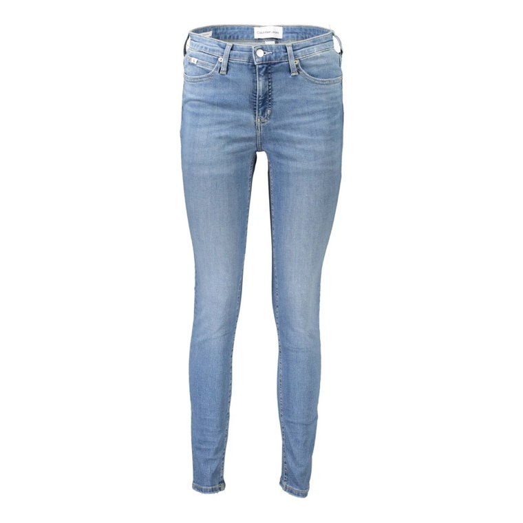 Jasnoniebieskie Skinny Jeans z Efektem Prania Calvin Klein