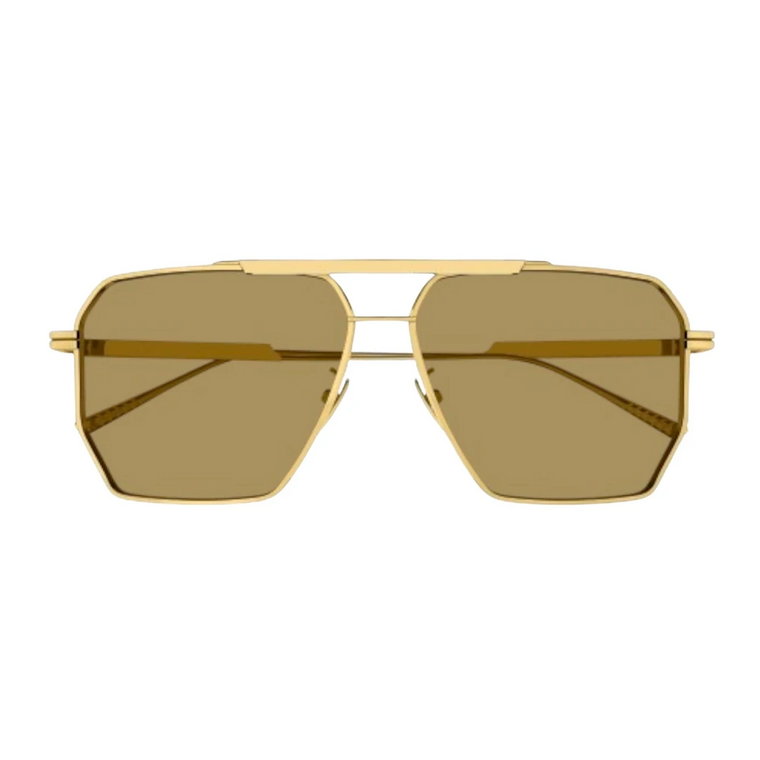 Złoto-brązowe Okulary Caravan Bottega Veneta