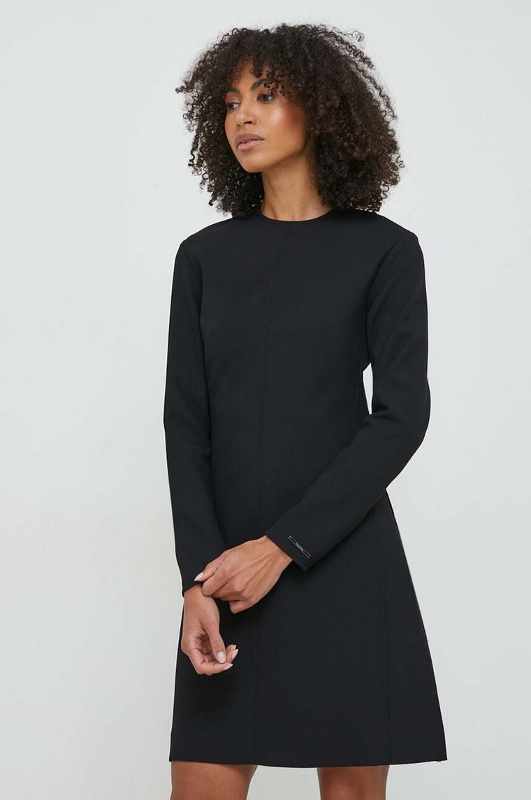 Calvin Klein sukienka kolor czarny mini rozkloszowana