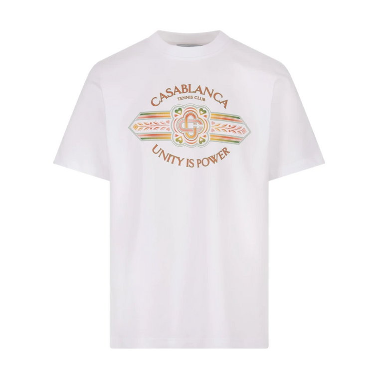 Unity is Power T-shirt Biały Casablanca