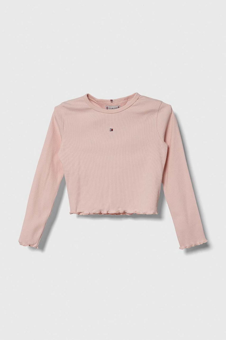 Tommy Hilfiger longsleeve dziecięcy kolor różowy