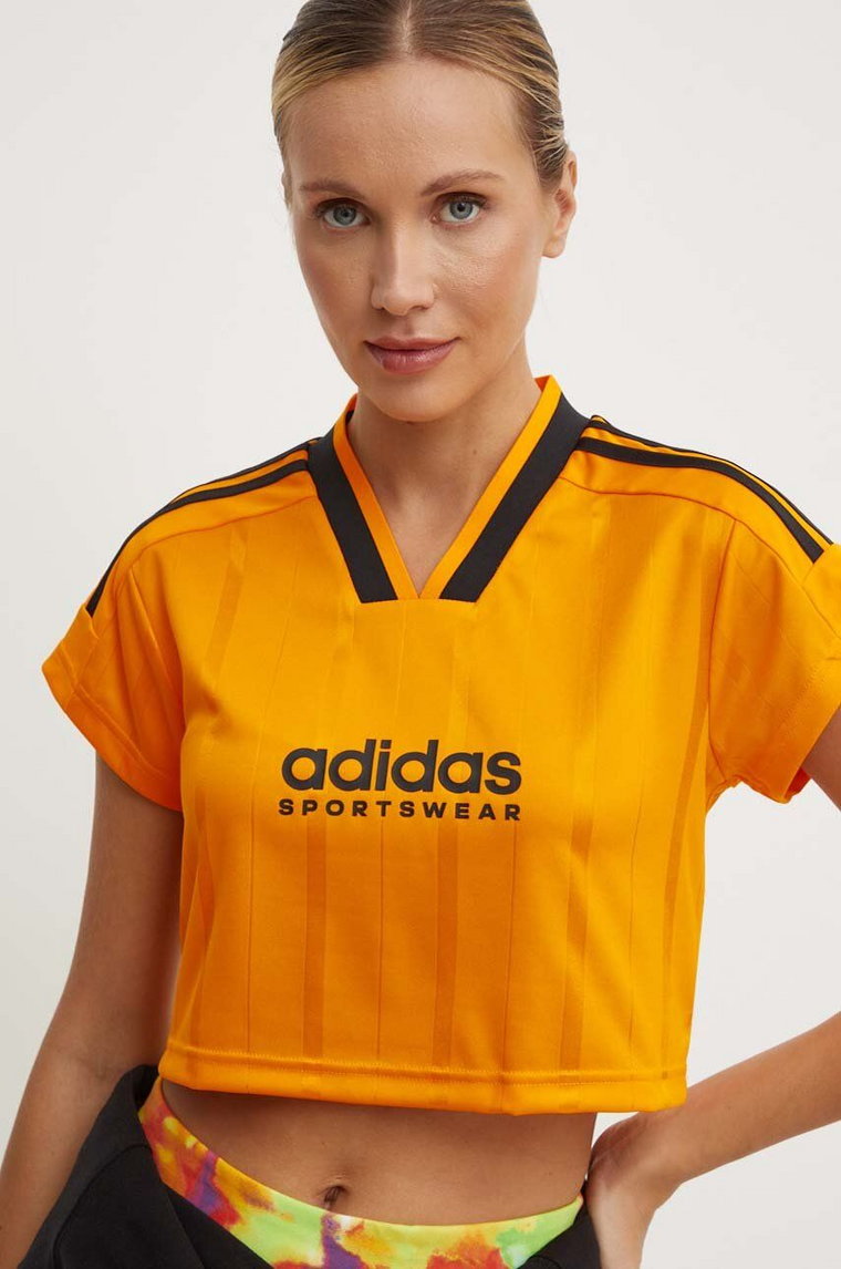 adidas t-shirt Tiro damski kolor pomarańczowy IZ2089