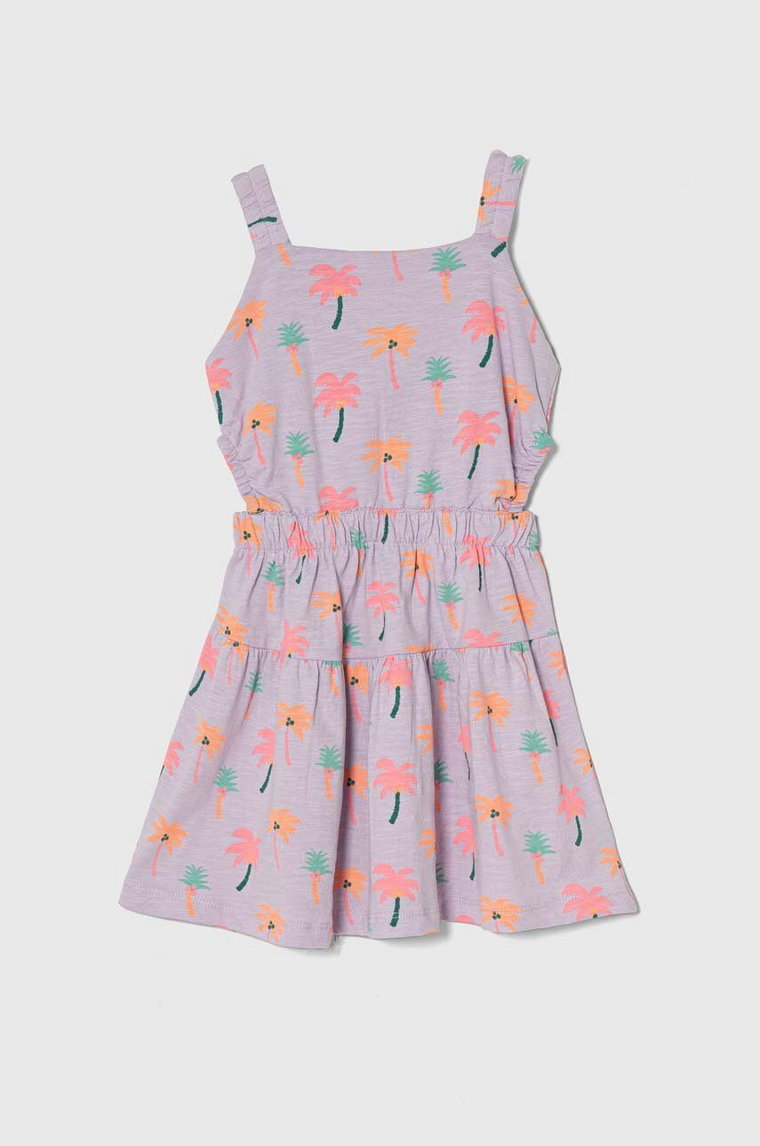 zippy sukienka bawełniana dziecięca kolor fioletowy mini rozkloszowana