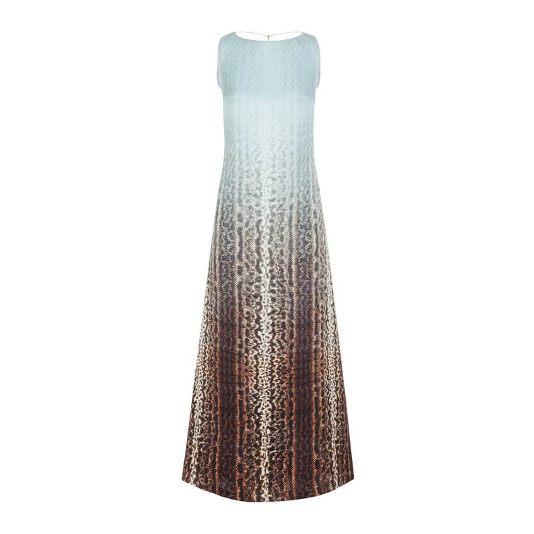 Jedwabna sukienka w wielu kolorach z łańcuchem metalowym Fendi
