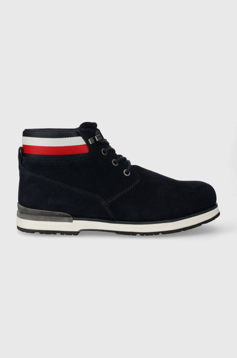 Tommy Hilfiger buty zamszowe CORE HILFIGER SUEDE BOOT męskie kolor granatowy FM0FM04800