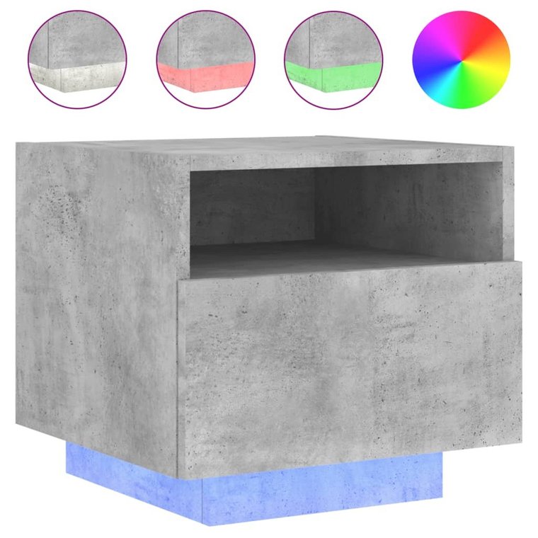 Szafka nocna LED RGB, drewnopochodna, 40x39x37 cm,