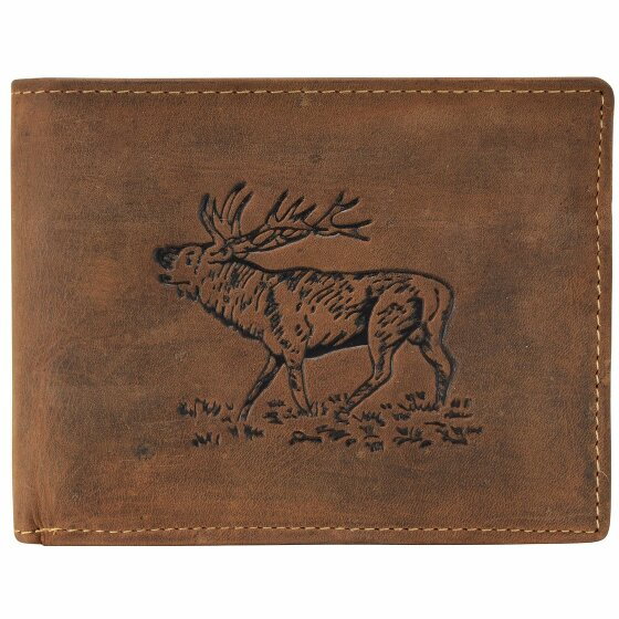 Greenburry Vintage Deer Wallet Leather 12 cm braun