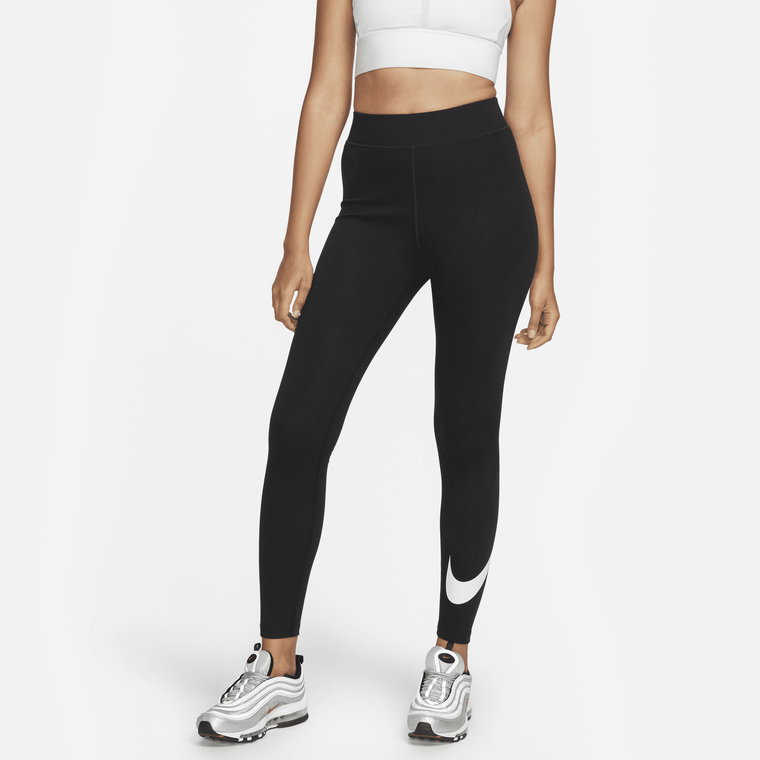 Damskie legginsy z wysokim stanem i grafiką Nike Sportswear Classics - Szary