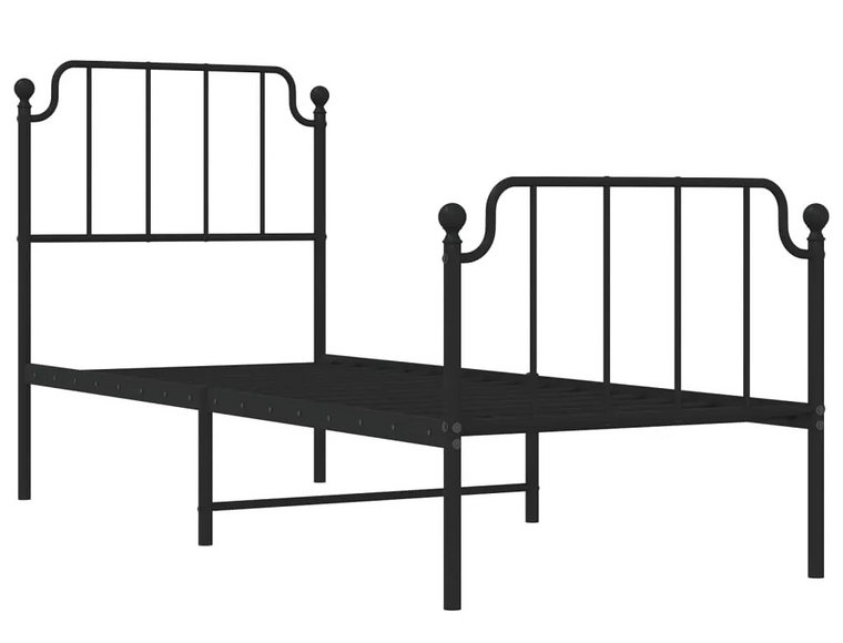 Czarne metalowe łóżko pojedyncze 80x200 cm - Onex