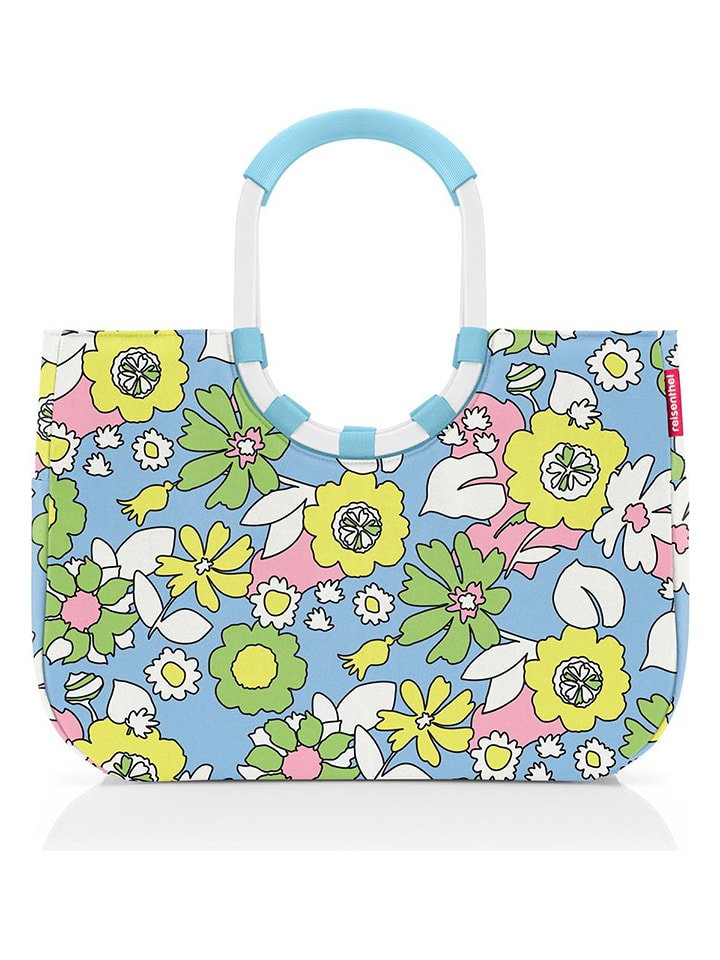 Reisenthel Shopper bag w kolorze turkusowym ze wzorem - 46 x 34,5 x 25 cm