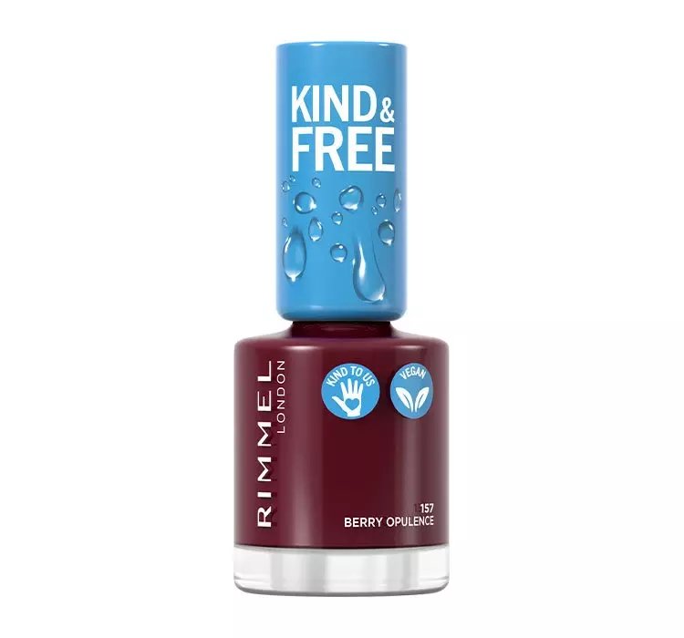 RIMMEL KIND & FREE WEGAŃSKI LAKIER DO PAZNOKCI 157 BERRY OPULENCE 8ML