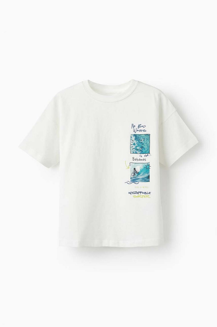 zippy t-shirt bawełniany dziecięcy kolor biały z nadrukiem
