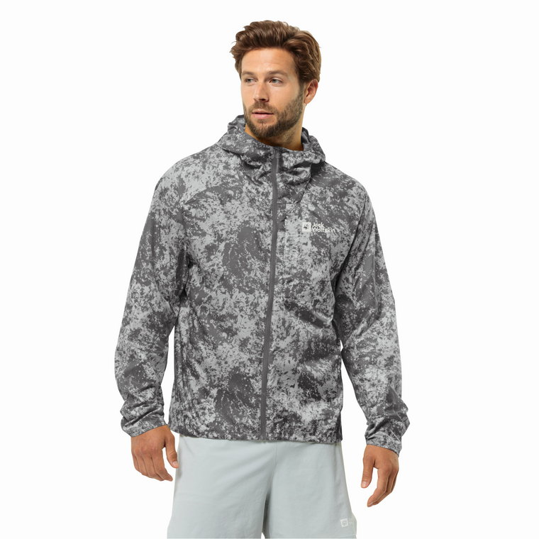 Męska kurtka wiatrówka Jack Wolfskin PRELIGHT WIND JKT M GRID CAMO slate - XXL