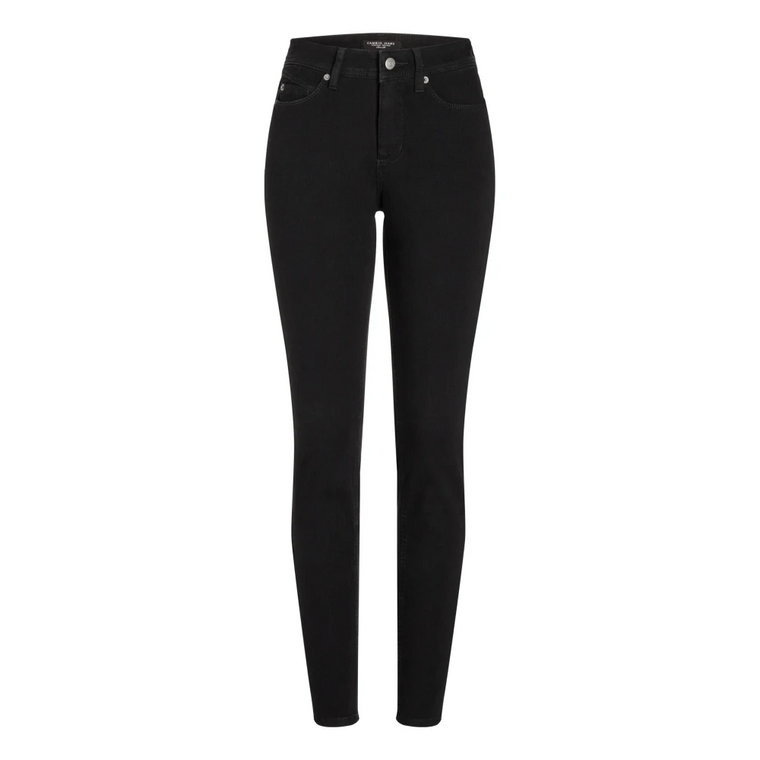 Czarne Basic Rinsed Wash Skinny Jeans Cambio