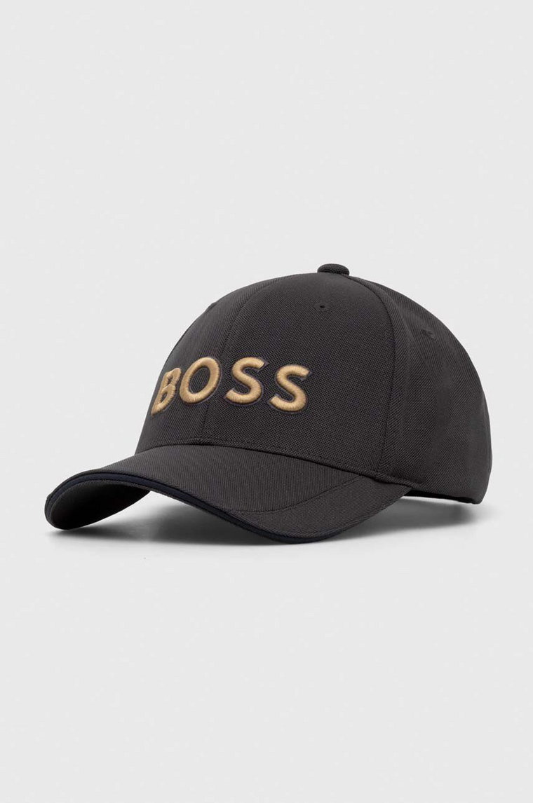 Boss Green czapka z daszkiem BOSS GREEN kolor szary z aplikacją 50496291