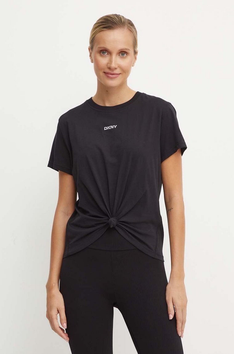 Dkny t-shirt bawełniany damski kolor czarny DP4T9994