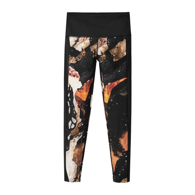 Czarne Legginsy z Nadrukiem Desigual