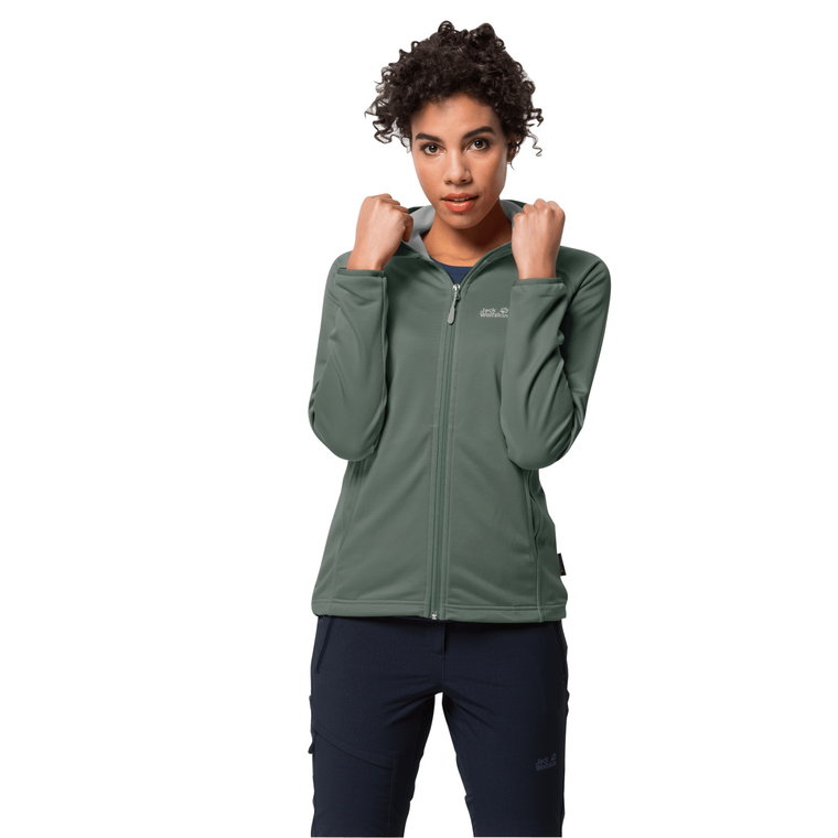 Kurtka polarowa damska STAR JACKET W hedge green - XS