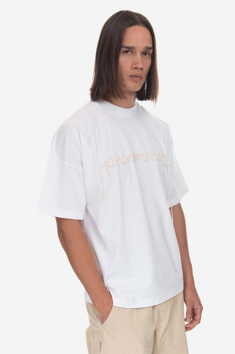 Phenomenon t-shirt bawełniany x MCM kolor biały z aplikacją MHTDSJA02WT-WT