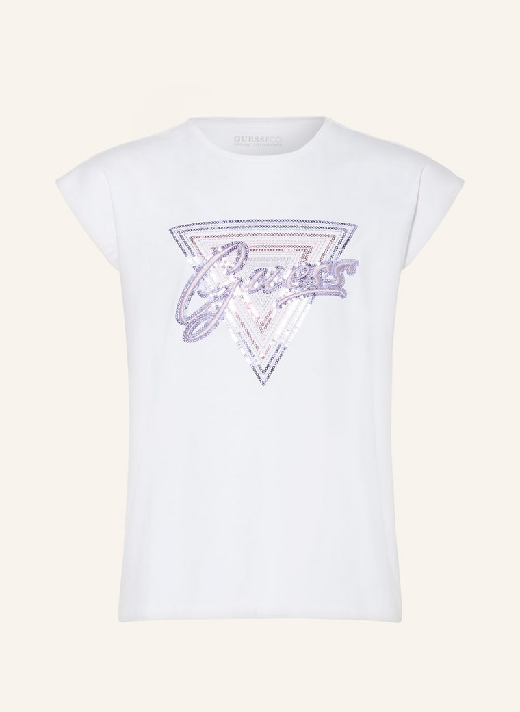 Guess T-Shirt Z Cekinami weiss